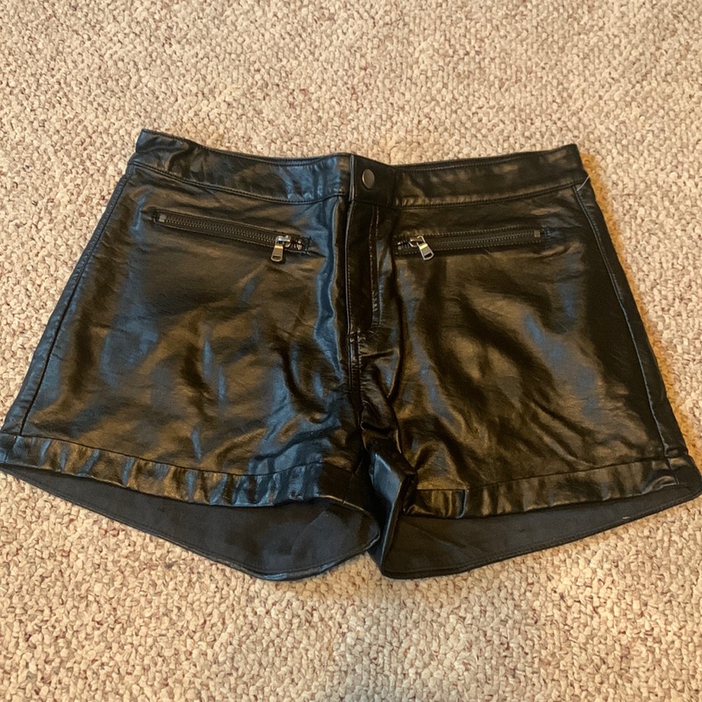 H&M faux leather shorts
